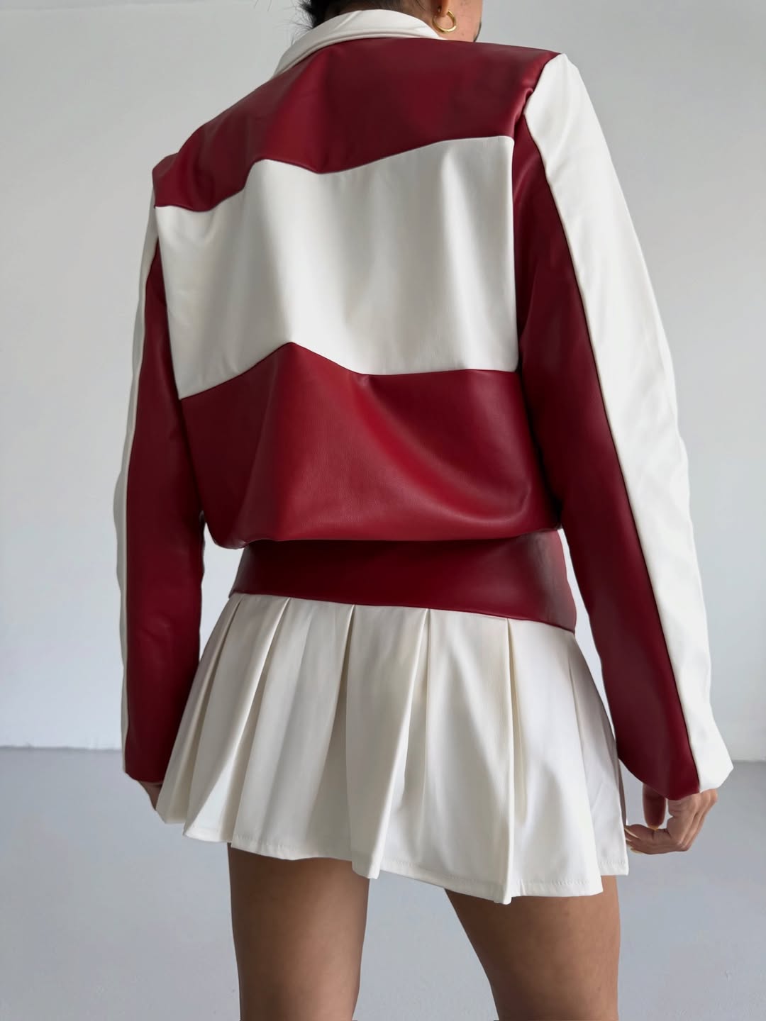 Conjunto Jaqueta e Saia FERRARI F1 Vintage Couro